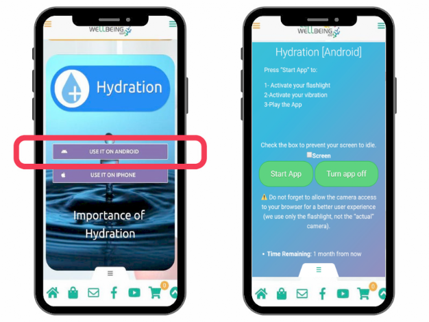 How to activate the Hydration app 