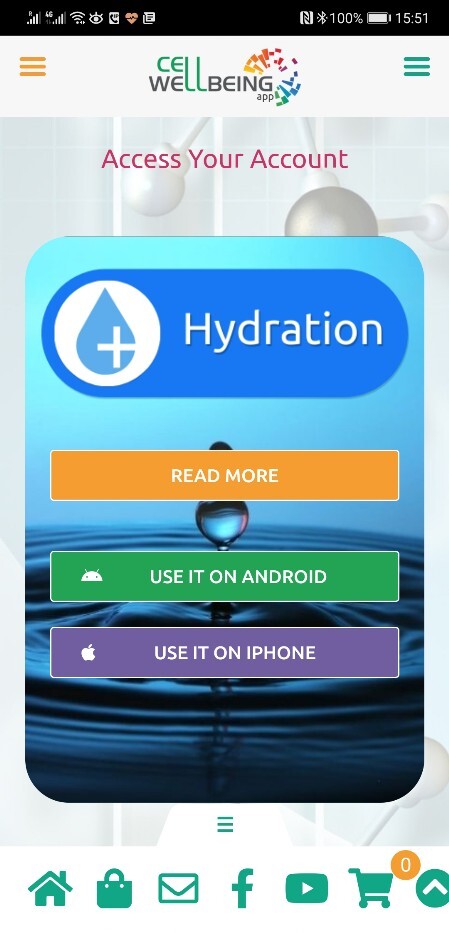 Screenshot of Hydration App