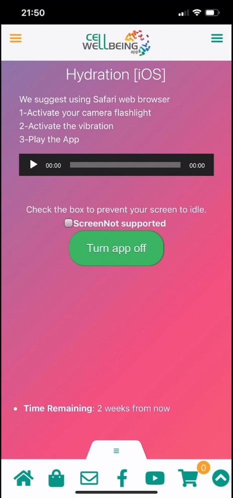 Run the hydration App by clicking on the play button