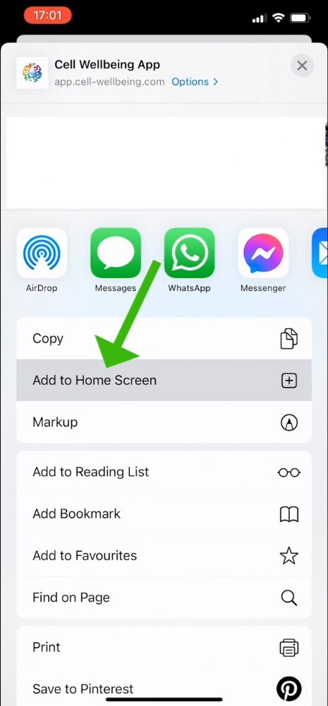 Click on Add to Home Screen